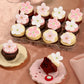 Ephlyn Edible Cherry Blossom Cake Decoration 54Pcs Wafer Paper Flowers 1.8x1.8 inches Pink White