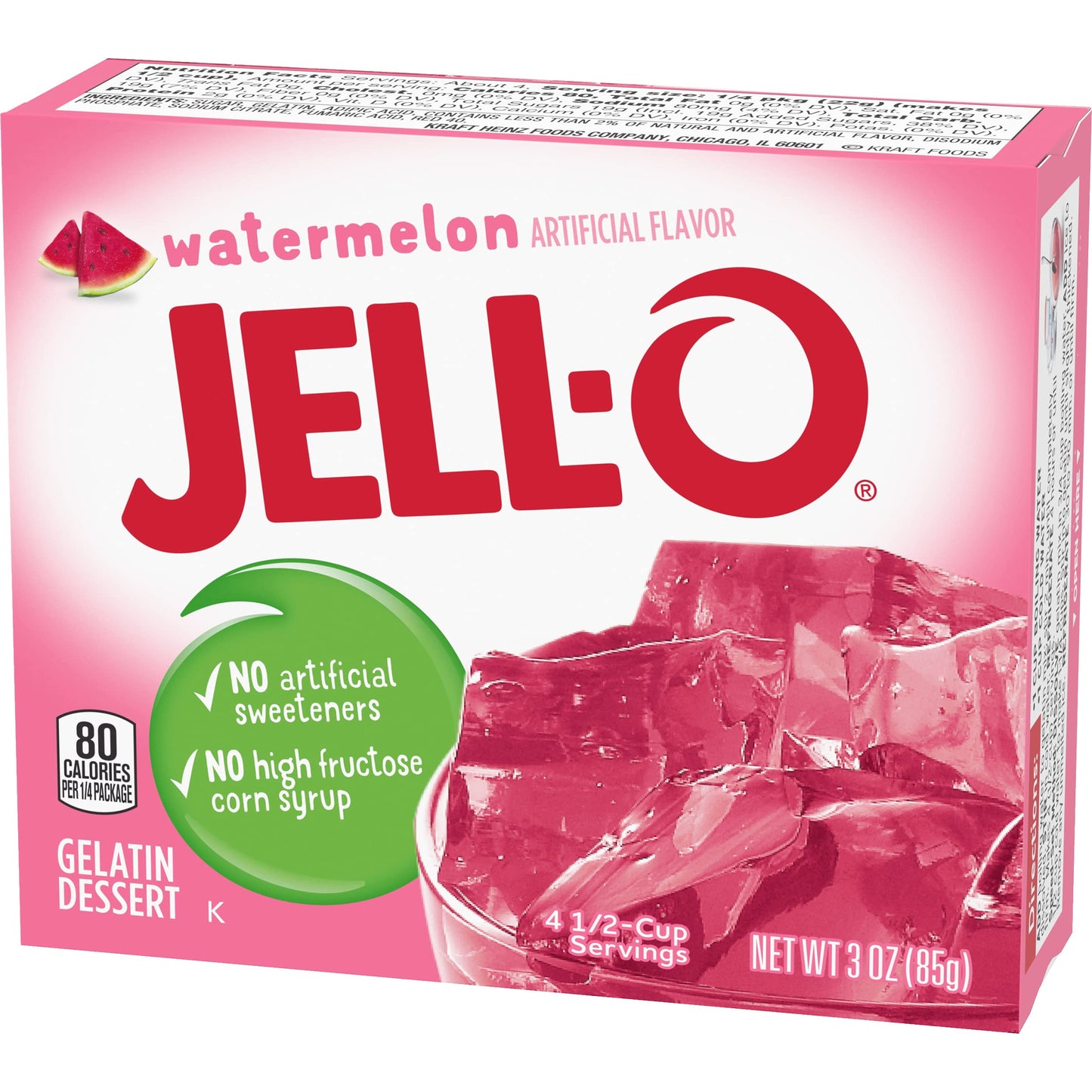 Jell-O Watermelon Gelatin Dessert, 3 Oz (Pack Of 24)