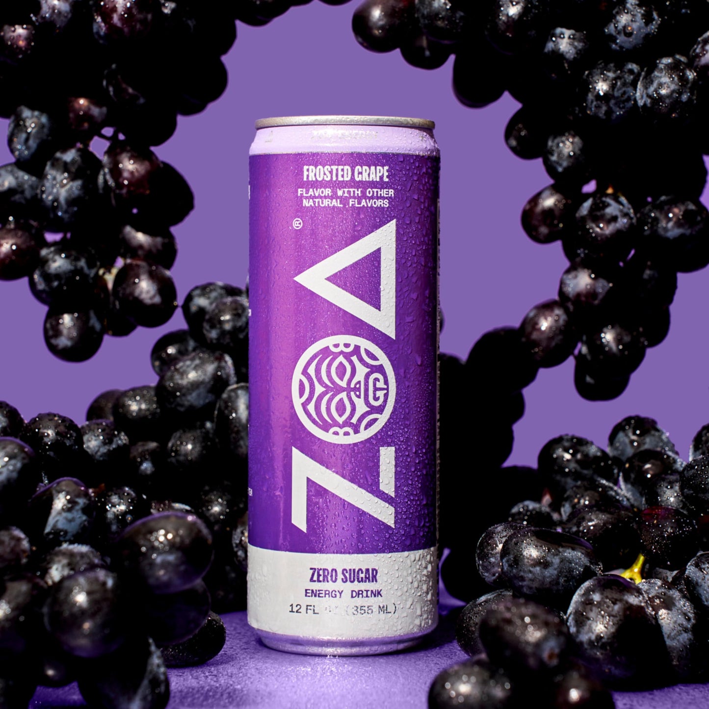 ZOA Zero Sugar Energy Drinks, Frosted G , Electrolytes, 12 Fl Oz, 12-Pack