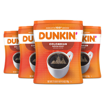 Dunkin  Colombian Medium Roast Ground Coffee, 27.5 Ounce (Pack of 4)