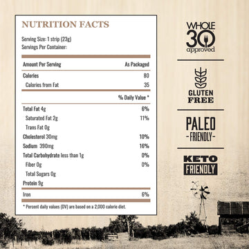 Epic Snack Strips, Venison Beef, Keto & Paleo Friendly, 0.8 oz, Pack of 10