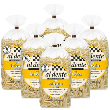 Al Dente Egg Fettuccine - All-Natural, Hand-Crafted Egg Pasta. Delicious And Versatile - Traditional Pasta Noodles Made With Cag