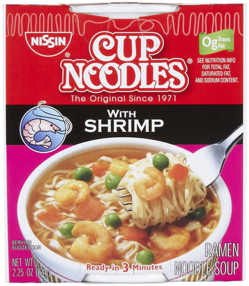 Nissin Cup Noodles Ramen, Shrimp, 2.25 Ounce (Pack of 6)