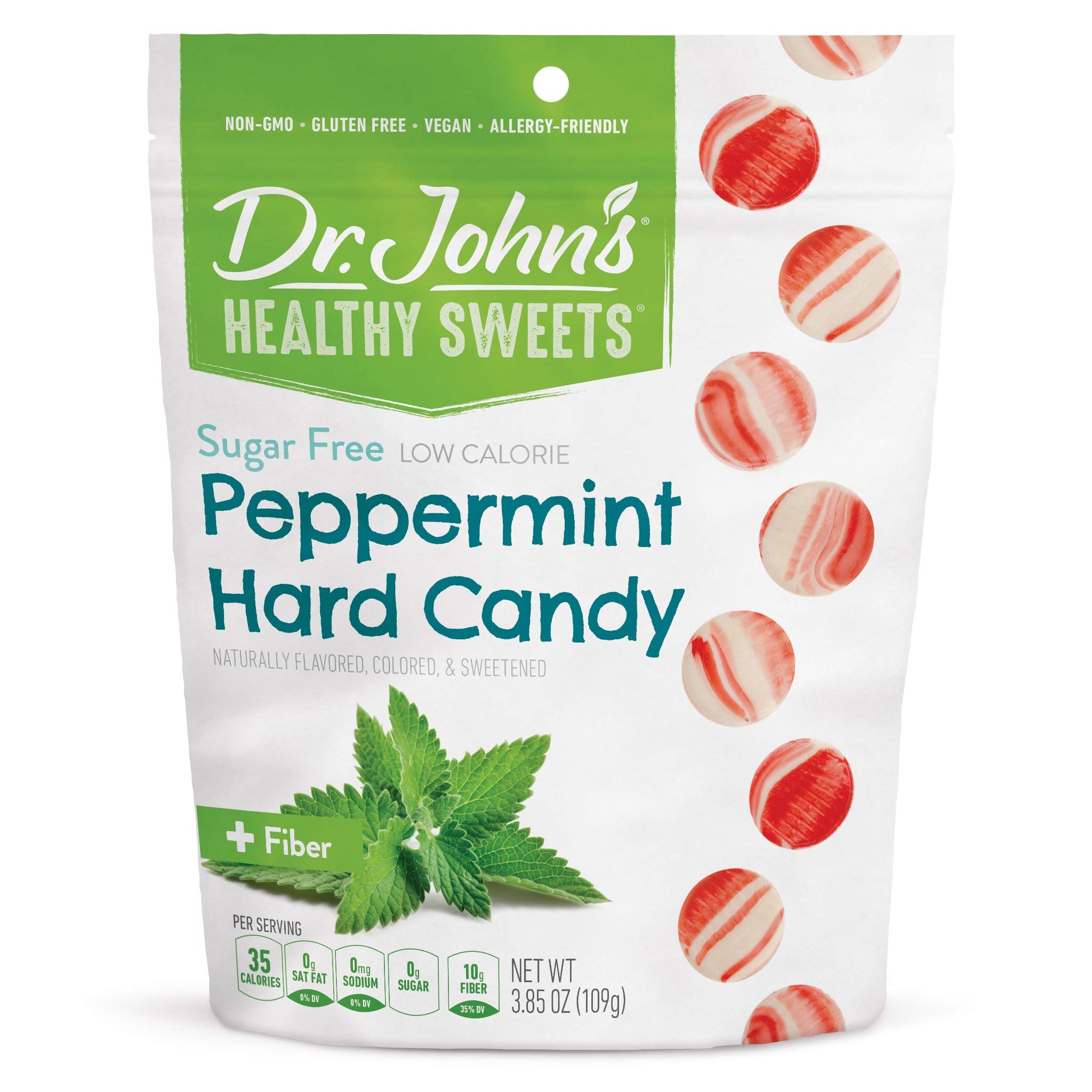 Dr. Johns Sugar Free Candy, Healthy Hard Candy with Zero Sugar, Low Calorie Snacks, Keto Friendly, Vegan, Gluten Free, Peppermin
