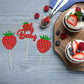 24Pcs Strawberry Oh Baby Cupcake Toppers Glitter Fruit Theme Babyshower Strawberry Cupcake Picks For Gender Reveal Baby Shower K