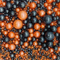 Edible Orange & Black Sugar Pearls Sprinkles Candy Mix Size Pearls Cake Decorations Cupcake Toppers Decorating Perfect for Weddi