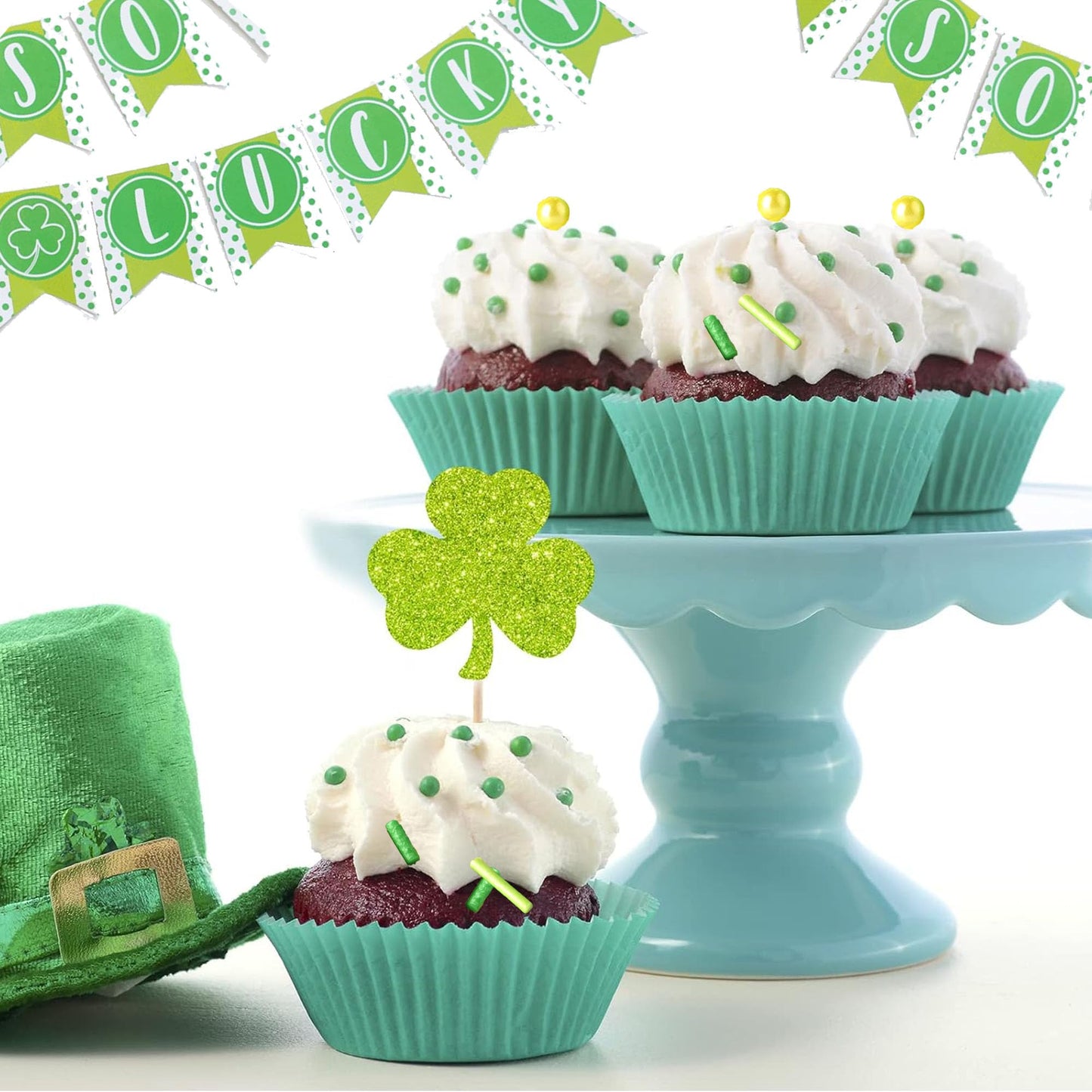 Trunahcao Sprinkles - St. Patricks Day Edible Confetti for Cake Decorating, Cookies, Ice Cream - 4.58oz Green Jimmies Mix