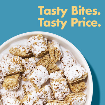 Malt-O-Meal Frosted Mini Spooners Whole Grain Breakfast Cereal, Crunchy Frosted Shredded Wheat Cereal, Large Cereal for Family,