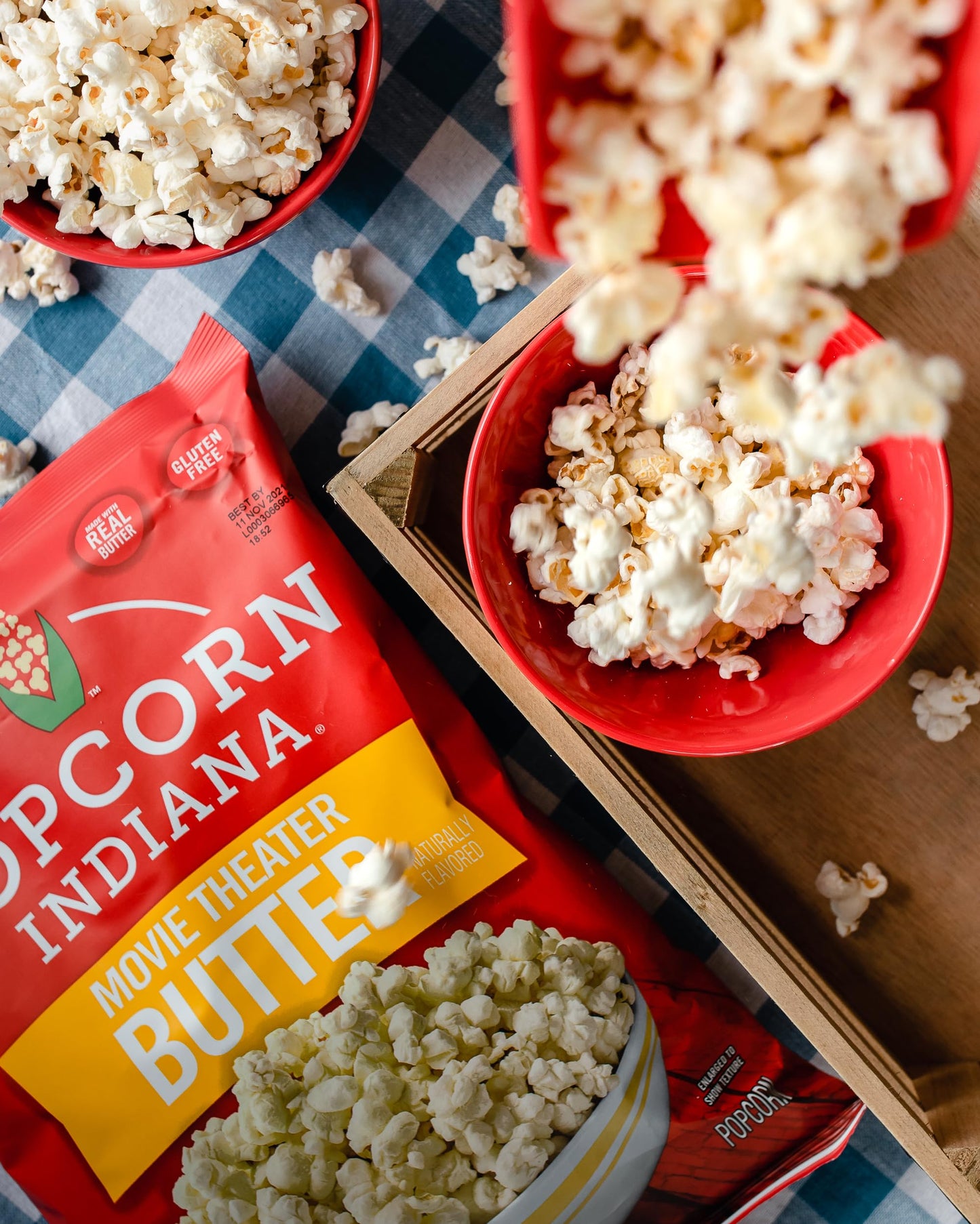 Popcorn Indiana Movie Theater Butter - Rich Butter Movie Theater Popcorn, Authentic & Gourmet Flavor, Gluten Free, 5.5 Oz (6 Pac
