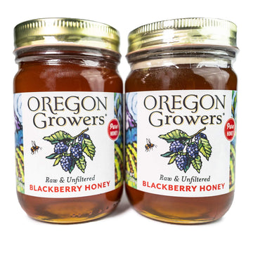Oregon Growers Raw & Unfiltered Blackberry Honey - Organic Honey, Raw Honey, Organic Raw Honey, Raw Unfiltered Honey, Organic Bl
