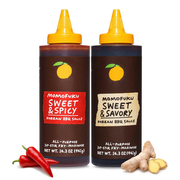 Momofuku Korean Barbecue Sauce Duo, Sweet & Spicy Gochujang Sauce and Sweet & Savory Galbi Sauce for BBQ, marinade and drizzle t
