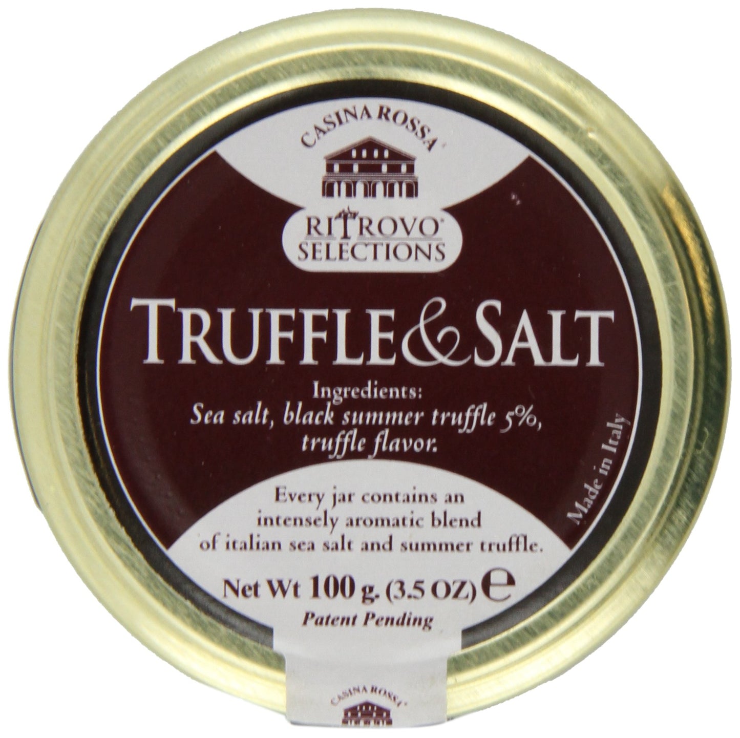 RITROVO SELECTIONS Truffle & Salt, Italian Sea Salt with Dried Black Truffle, 3.5 oz Jar, Original Version