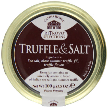 RITROVO SELECTIONS Truffle & Salt, Italian Sea Salt with Dried Black Truffle, 3.5 oz Jar, Original Version