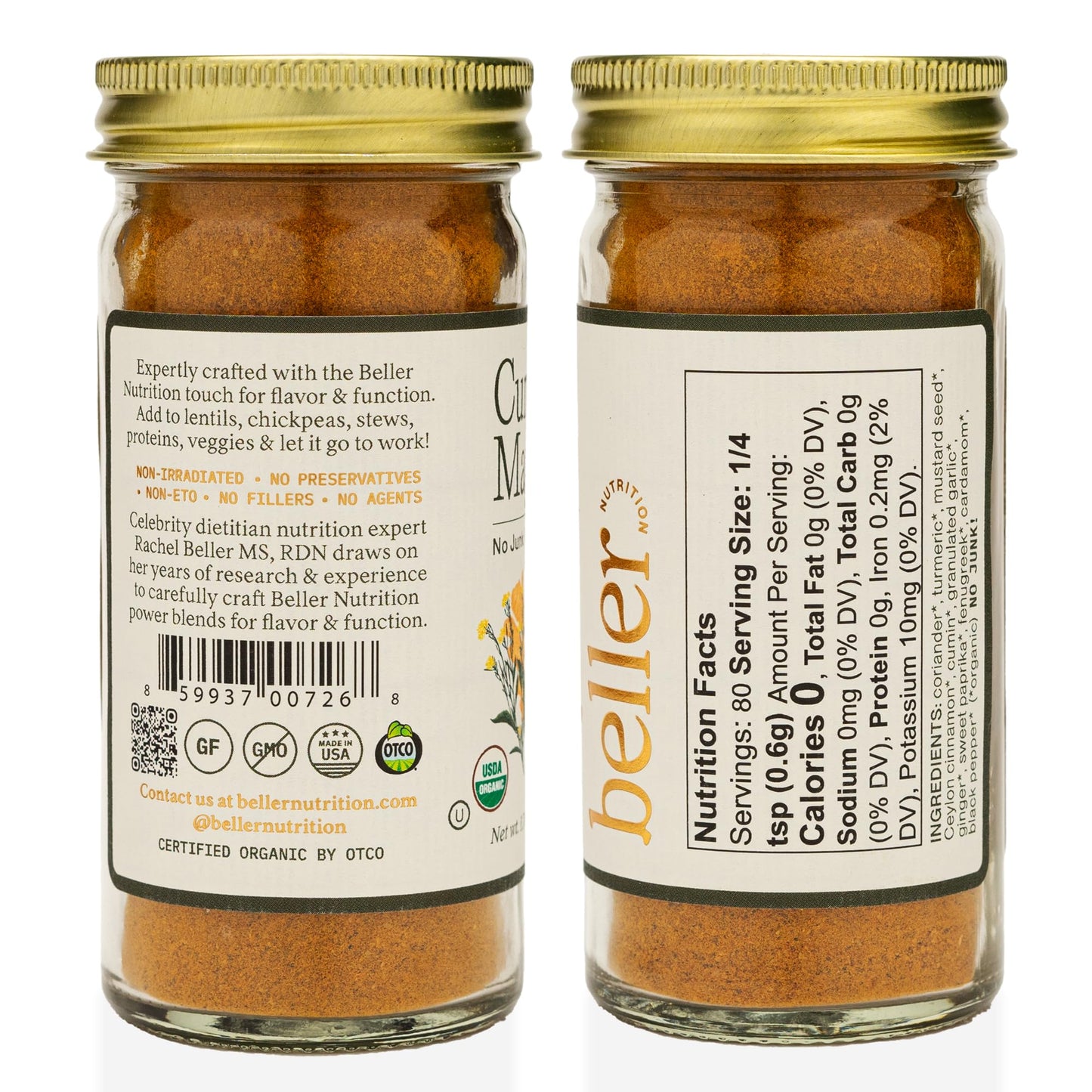 Curry Magic | 1.7 Oz | Organic Spice Blend Seasoning | Rachel Beller Nutrition Power Spicing
