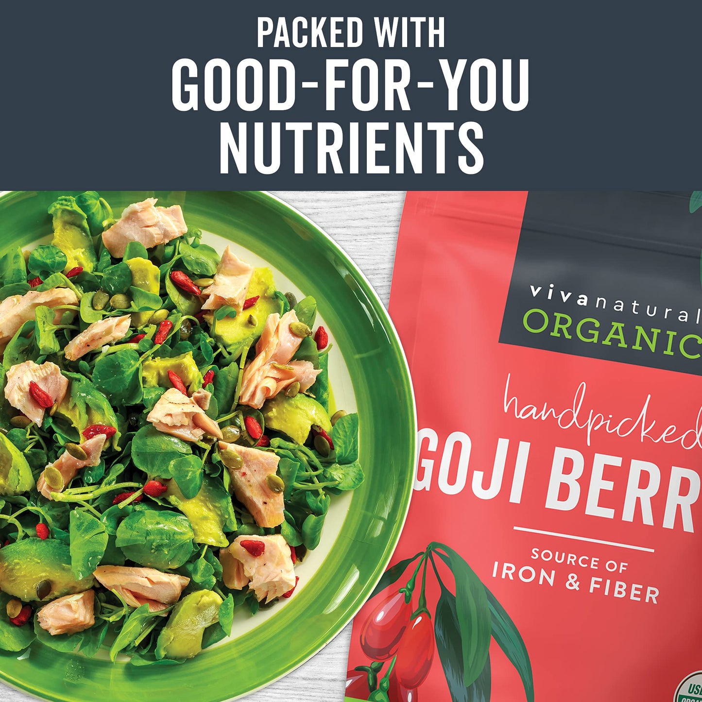 Viva Naturals Organic Dried Goji Berries, 16 Oz (1 Lb) Non-Gmo And Vegan Wolfberries, Perfect For Baking, Smoothies, Teas And Sn