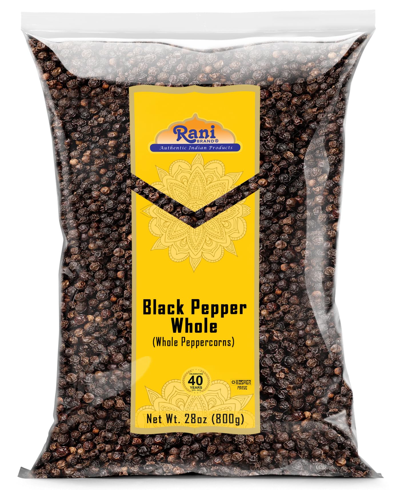 Rani Black Pepper Whole (Peppercorns) - Premium MG-1 Grade, 28oz (1.75lbs), All Natural, Gluten Friendly, Non-GMO, Kosher, Product