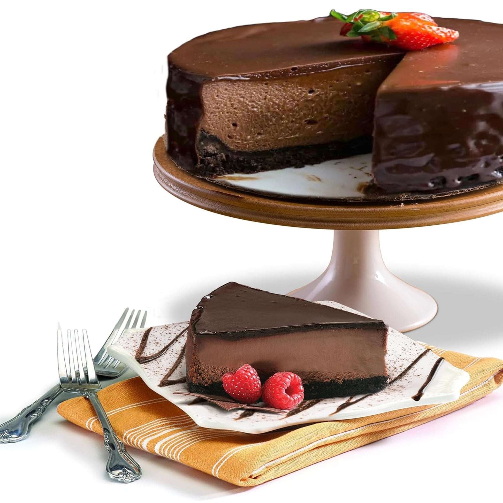 Davids Cookies Triple Chocolate Cheesecake, 10, Pre-sliced 14 pcs, 2 Pound, Perfect Dessert for Chocolate Lovers