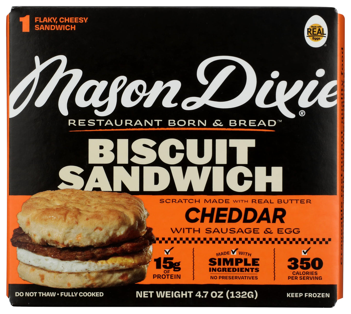 MASON DIXIE BISCUIT CO Cheddar Sausage Breakfast Sandwich, 4.7 OZ
