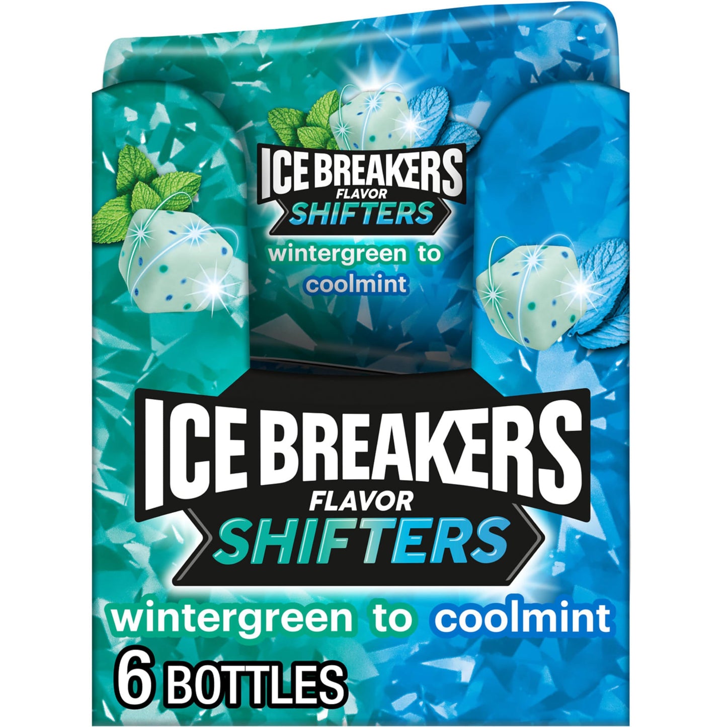 ICE BREAKERS Flavor Shifters Wintergreen to Coolmint Flavored Sugar Free Chewing Gum Bottles  3.24 oz (40 Pieces  6 Count)