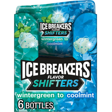ICE BREAKERS Flavor Shifters Wintergreen to Coolmint Flavored Sugar Free Chewing Gum Bottles  3.24 oz (40 Pieces  6 Count)