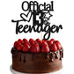Gyufise Black Glitter 13 Official Teenager Cake Topper 13Th Birthday Cake Topper For 13Th Birthday Party Decoration Supplies
