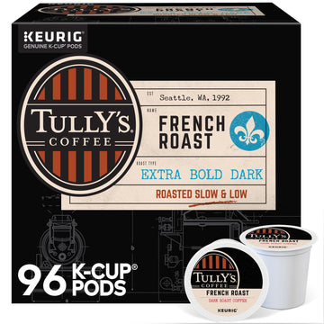 Tully'S Coffee French Roast, Keurig Single-Serve K-Cup Pods, Dark Roast, 96 Count (4 Packs Of 24)