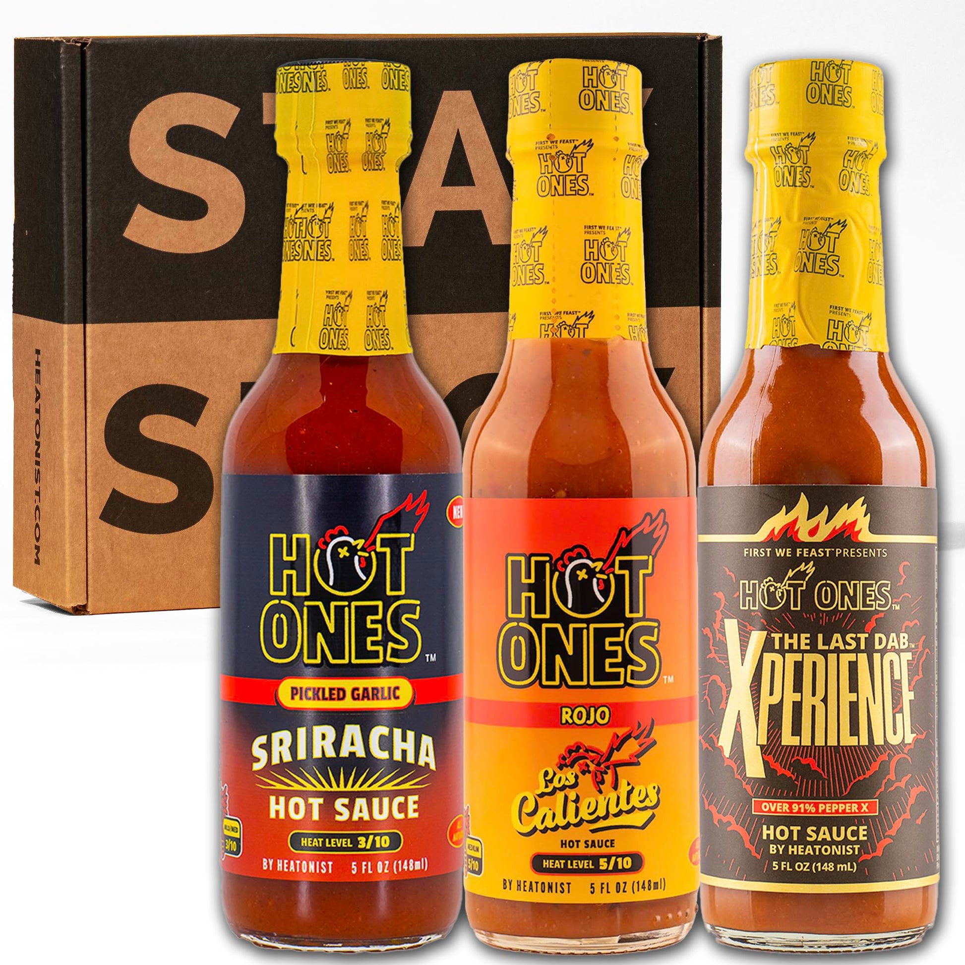 Hot Ones Hot Sauce Challenge Set - Season 26 Trio - Made with Natural Ingredients - Unique Small Batch Sampler Gift Set Variety 