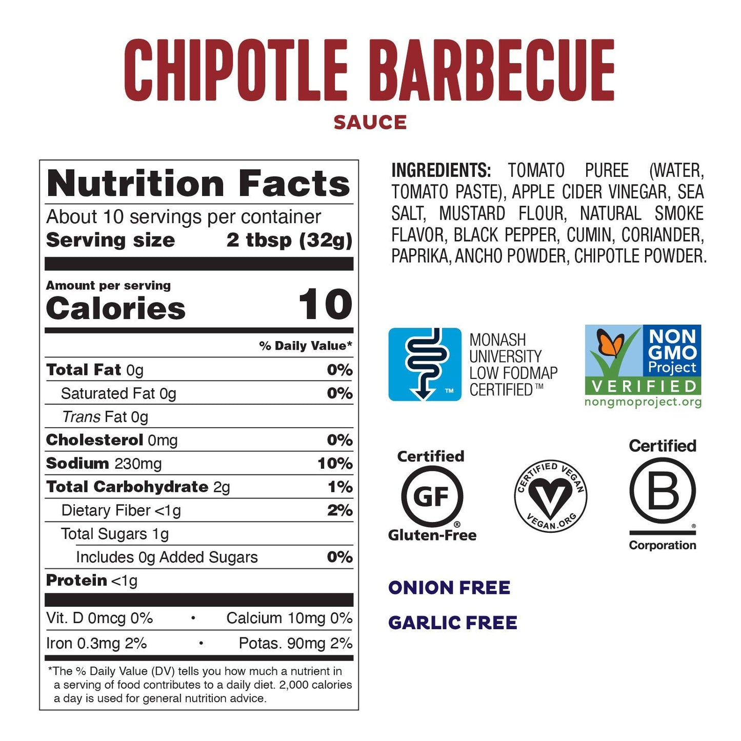 Fody Foods Unsweetened Chipotle Bbq Sauce, Low Fodmap Certified, Sensitive Recipe, Gut & Ibs Friendly, 8.6Oz, Pack Of 3