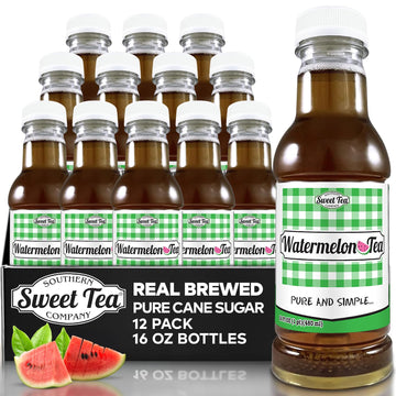 Iced Tea Watermelon, Real Brewed, Pure Cane Sugar, Caffeinated All Natural, No Artificial Flavors by Southern Sweet Tea Company 