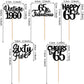 30Pcs Happy 65Th Birthday Cupcake Toppers Glitter Sixty Five Vintage 1958 Cupcake Picks 65 Fabulous Cheers To 65 Years Cake Deco
