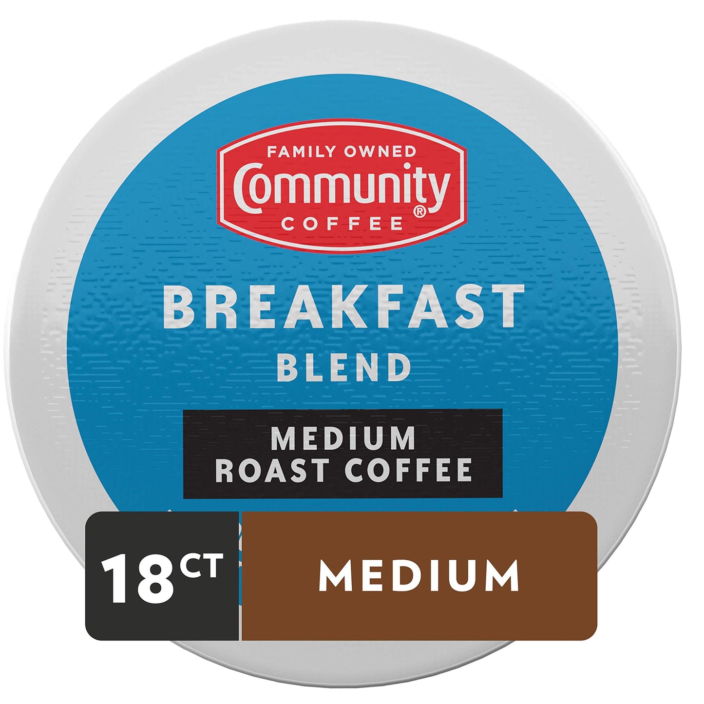Community Coffee Medium Roast Single Serve Kcup Compatible Pods Box Of Pods, Breakfast Blend, 18 Count (Pack Of 1)