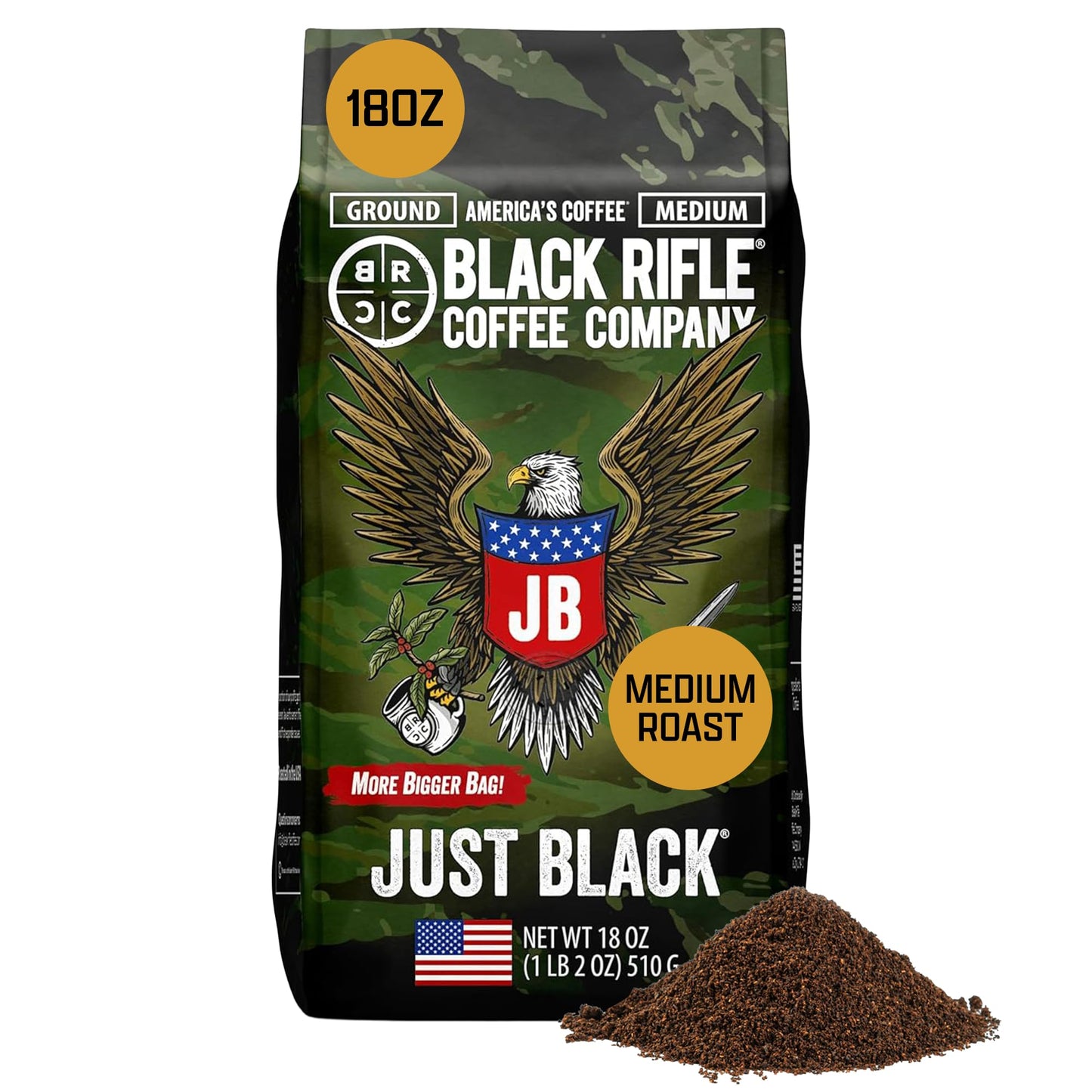 Black  Coffee Company Just Black  Medium Roast Ground Coffee  18 OZ Bag