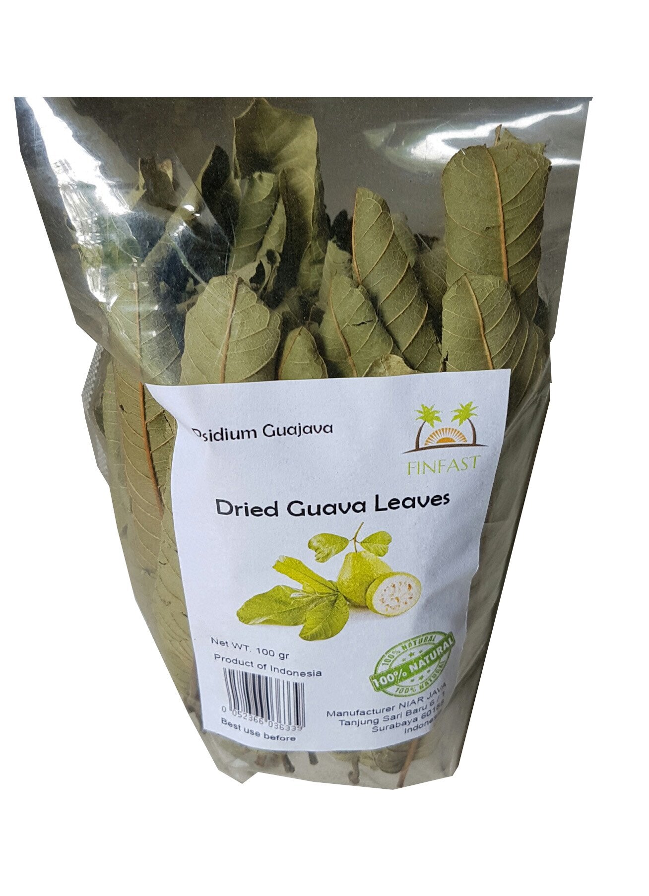 Finfast Dried Guava Leaves (Psidium Guajava) (3 Oz, 100+ Leaves)
