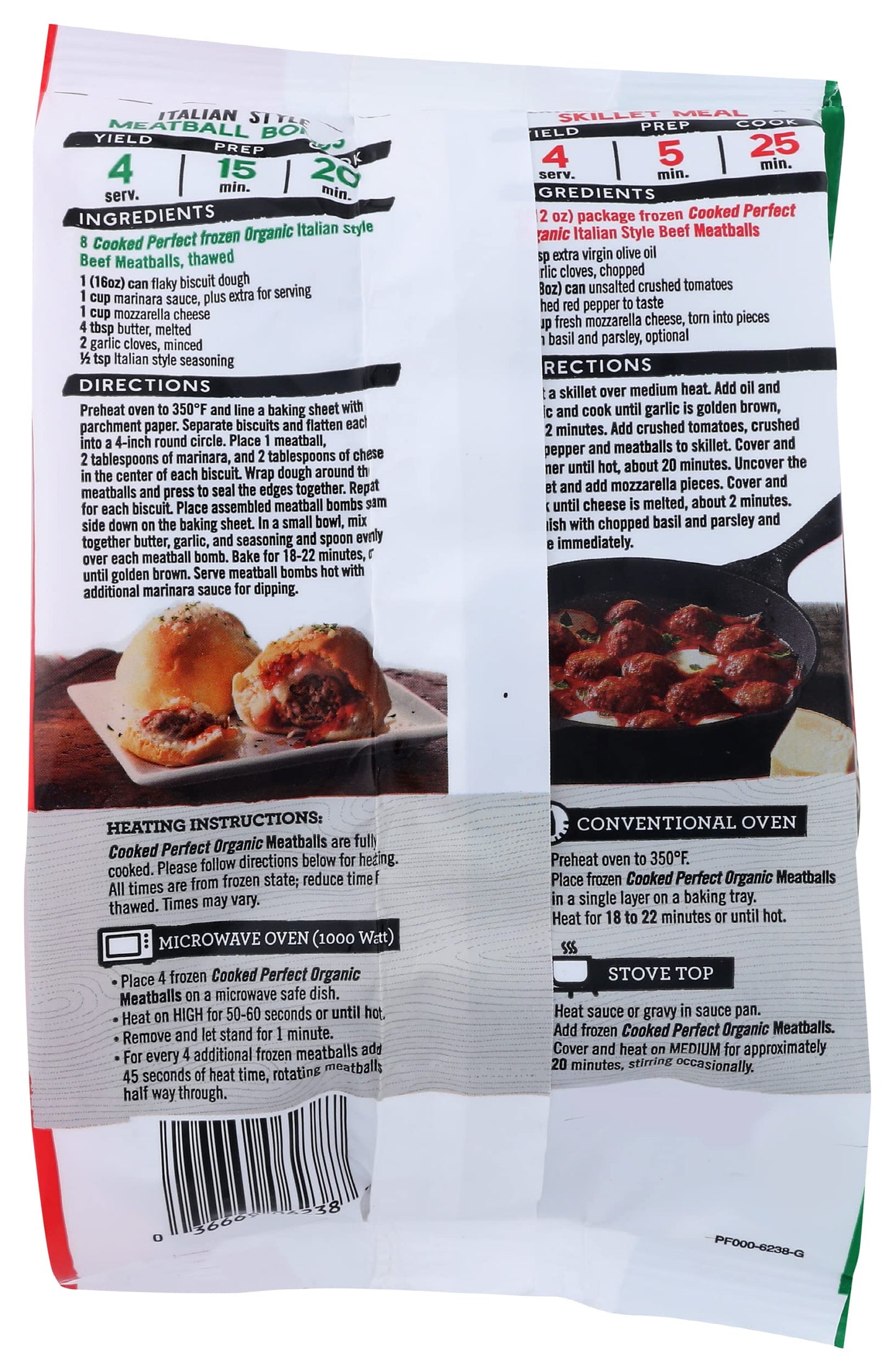 Cooked Perfect Organic Italian Beef Meatballs, 12 Oz
