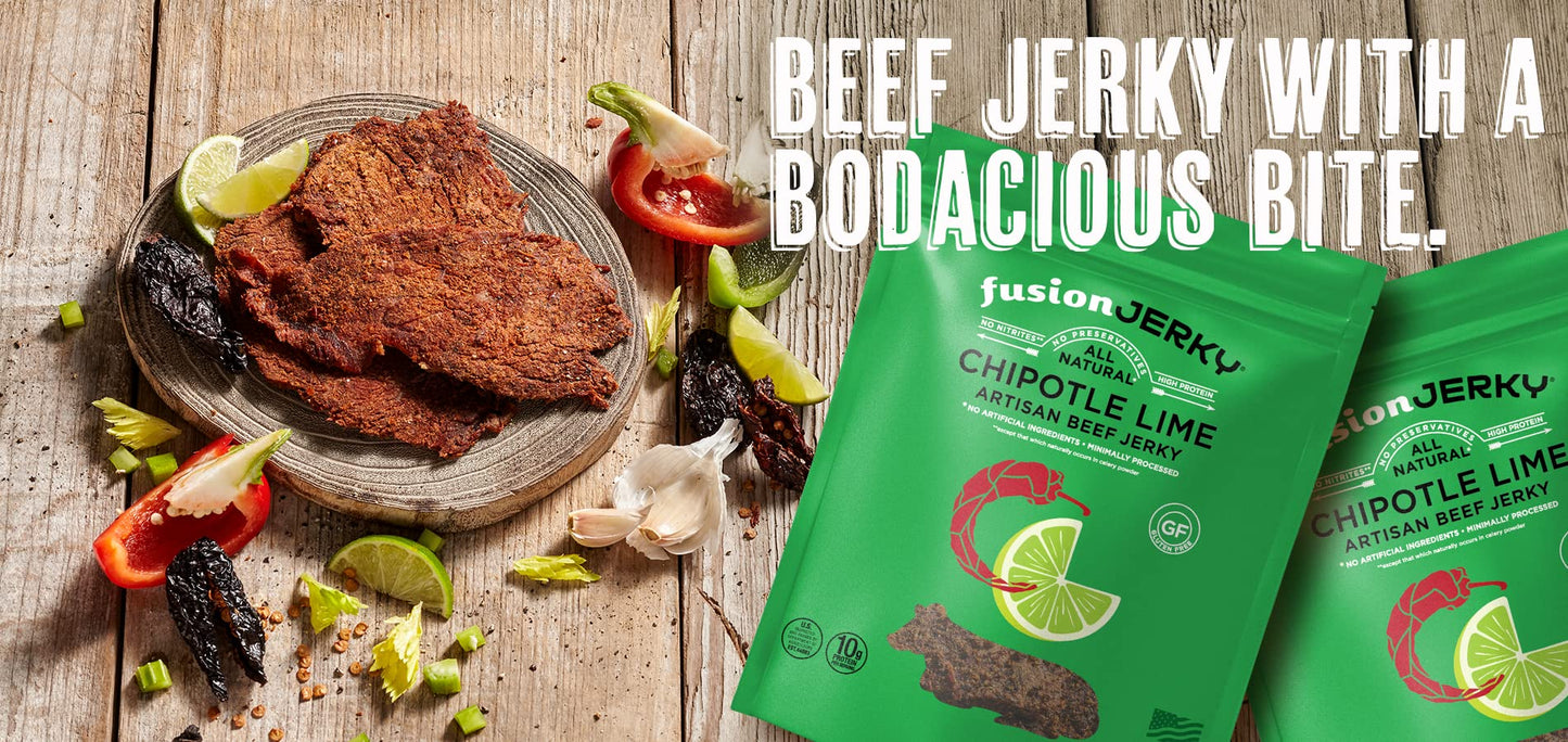 fusionJerky Artisan Pork Jerky, Grilled Island Teriyaki, 2.5 oz, Gluten Free, No Nitrates, No MSG, Made in USA