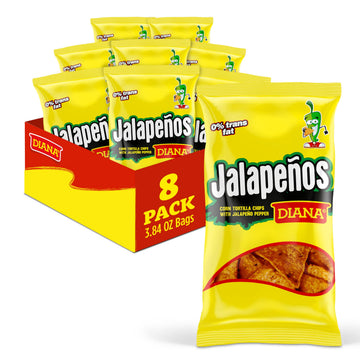 Diana Jalapeos Tortilla Chips, 3.84 Oz (Pack of 8)