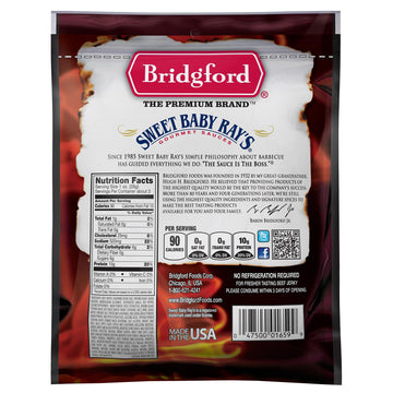 Bridgford Sweet Baby Rays Beef Jerky Sweet Teriyaki 3.25 Oz Pack Of 6 - Protein-Rich Snacks For Low Carb And High Protein Diets