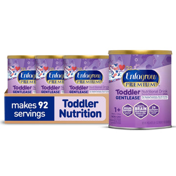 Enfagrow Enhanced Gentlease Toddler Nutritional Drink, Made With Real Milk, Designed To Ease Fussiness, Gas & Crying, Nutrients For Growth & Immune Support, Powder Can, 29.1 Oz (Pack Of 4)