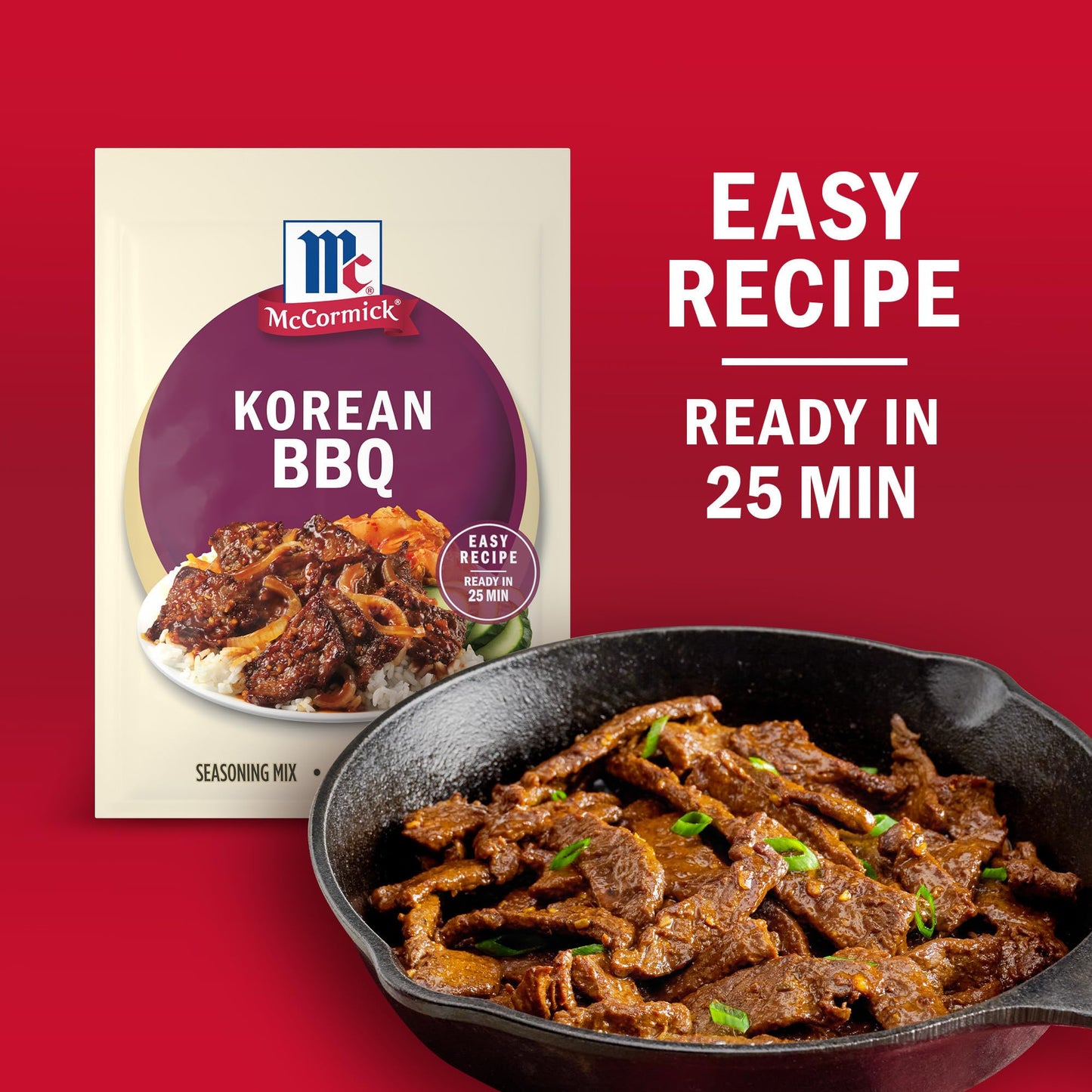 McCormick Seasoning Mix  Korean BBQ  For Sweet & Savory Korean BBQ Steak in Just 25 Minutes  1.12 oz (Pack of 12)