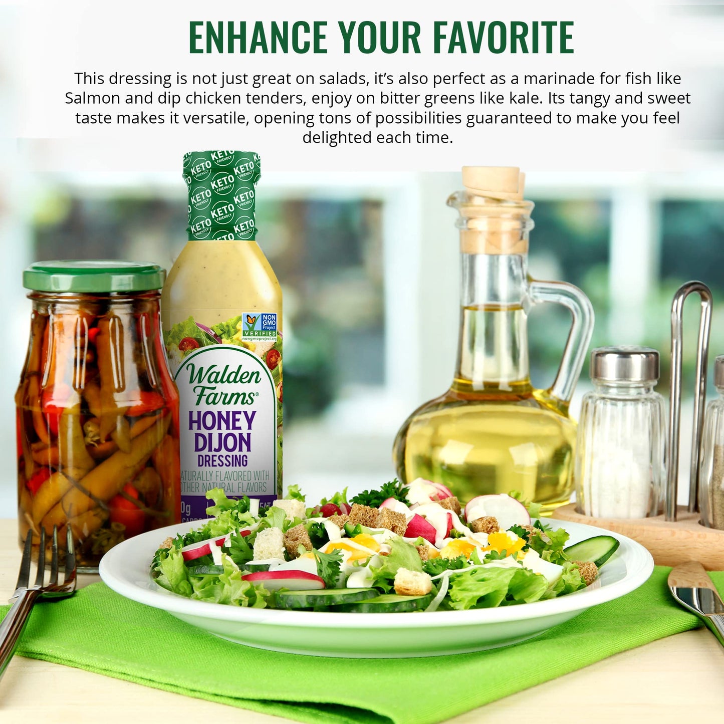 Walden Farms Salad Dressings, 12 oz, Honey Dijon