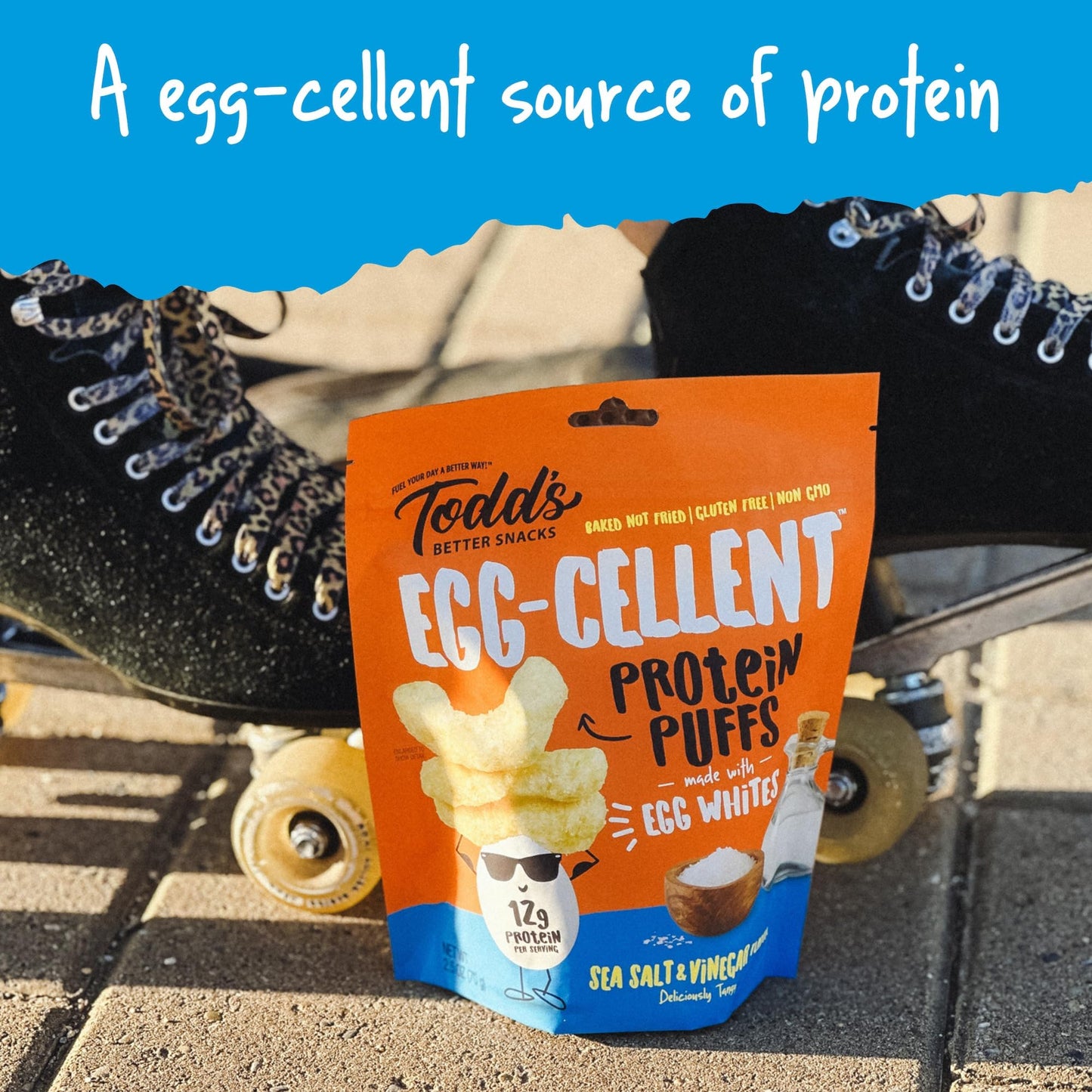 Todd s Better Snacks Egg-Cellent Protein Puffs, Sea Salt & Vinegar - 12g Protein, Gluten-Free, Paleo-Friendly, Baked, GLP-1 Com