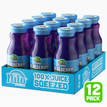 Nilo Blueberry Juice | 100% Squeezed Wild Blueberry Arandano | No Sugar Added | Non Gmo | Not From Concentrate | 8.45 Oz (Pack O