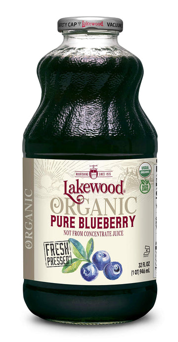 Lakewood Organic Pure Blueberry Juice, 32 Fl Oz (Pack Of 6)