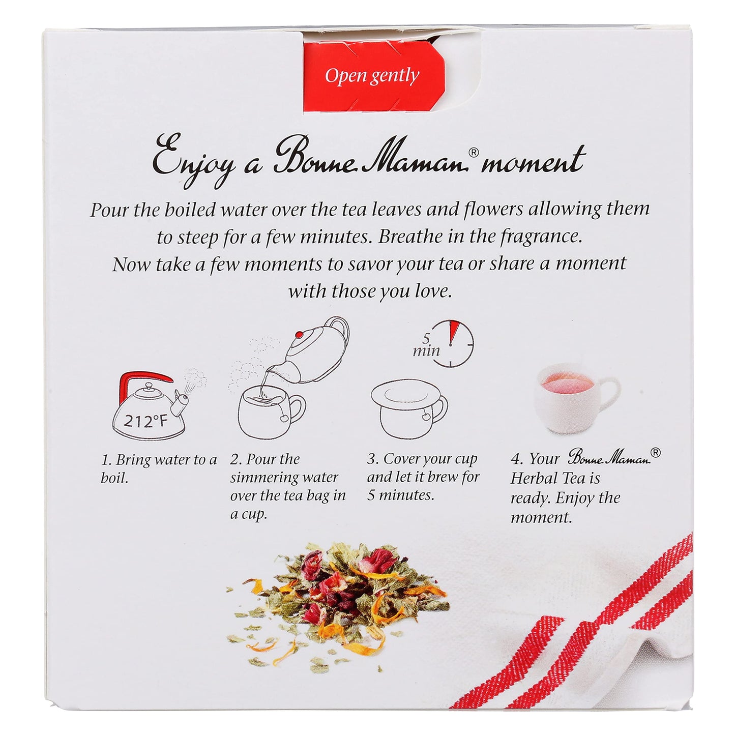 Bonne Maman Organic Herbal Tea Vitality: Peppermint, Hibiscus & Licorice Blend, 16 Tea Bags (Pack Of 1)