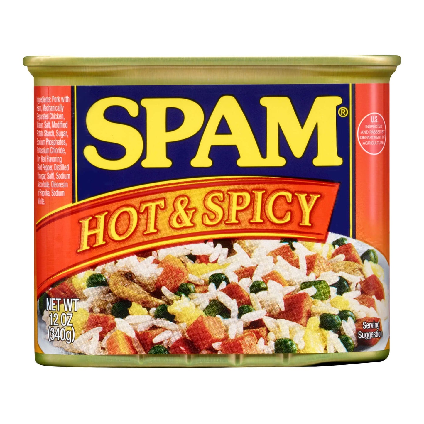 SPAM Hot & Spicy Canned Meat, 12 Ounce Can, Pack of 6, Model 41716