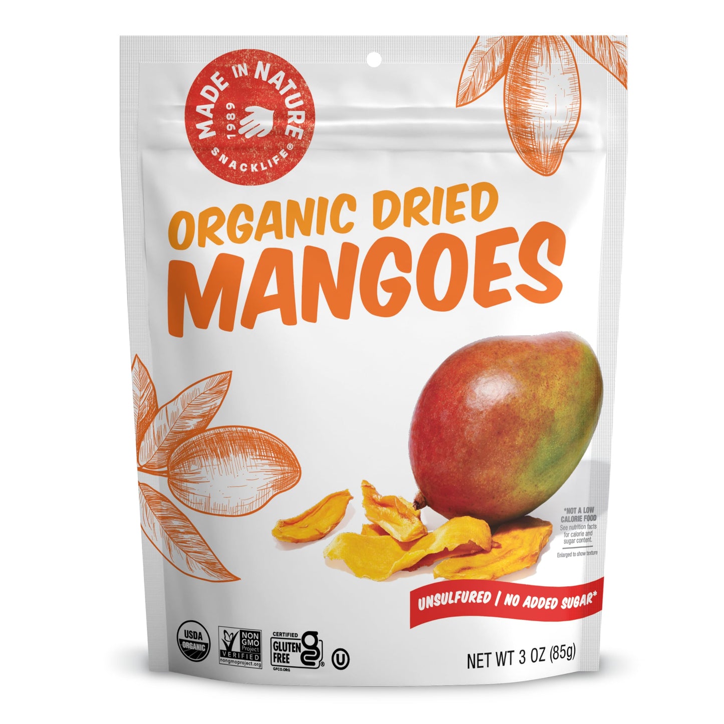 Made In Nature Organic Dried Mangoes, 3 Ounce (Pack of 6) - Vegan Snack, Non-GMO, Unsulfured, Gluten Free, Kosher