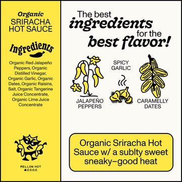 Yellowbird Organic Sriracha Hot Sauce, Mellow Hot, 9.8 oz Pantry Size, Made in Texas