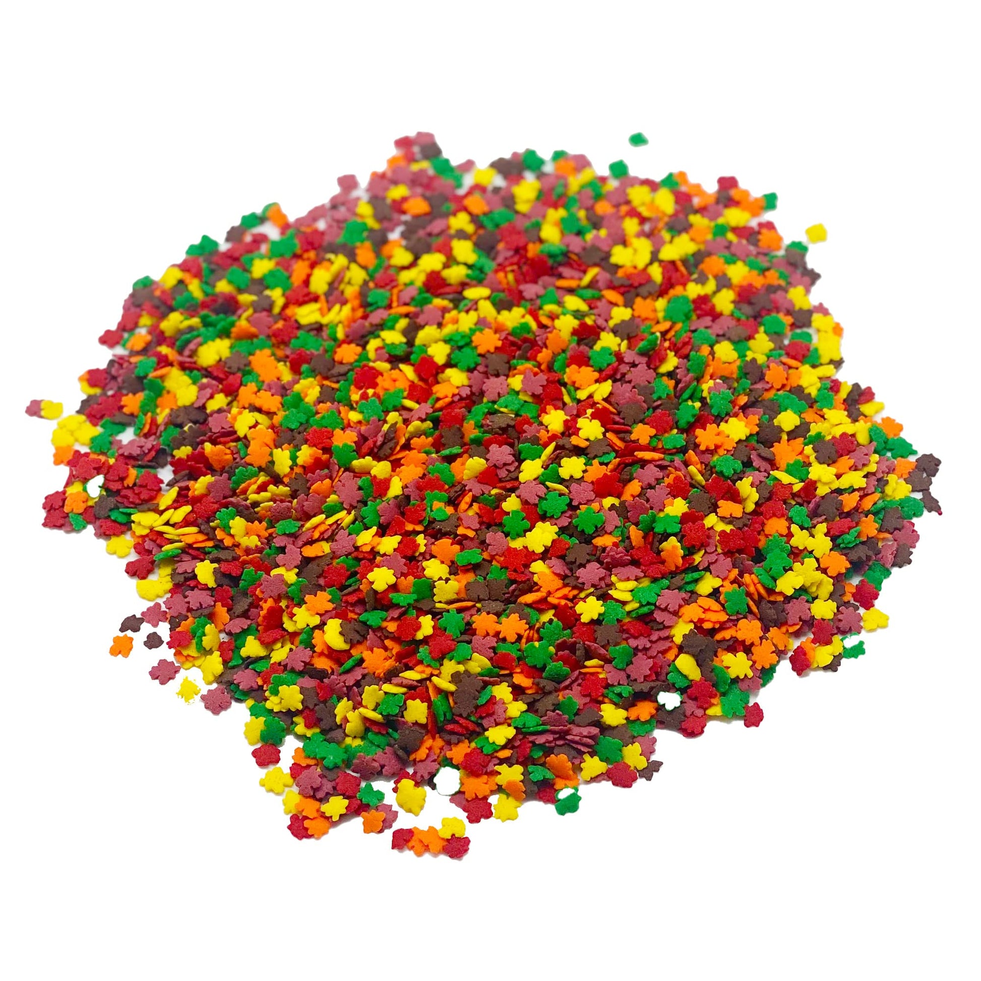 Mini Fall Leaves Blend Confetti Sprinkles | 8 oz Resealable Bag |Edible Cake and Cupcake Decorations | Autum Leaves Mix | Thanks