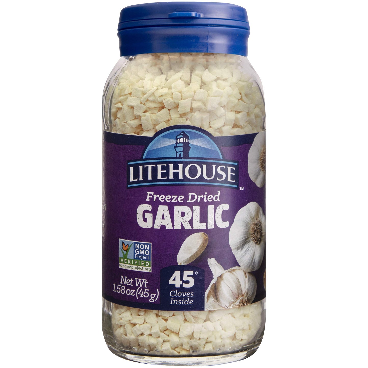 Litehouse Freeze Dried Garlic - Organic Garlic Flakes, Non-GMO, Gluten-Free, 1.58 Ounce, 6-Pack