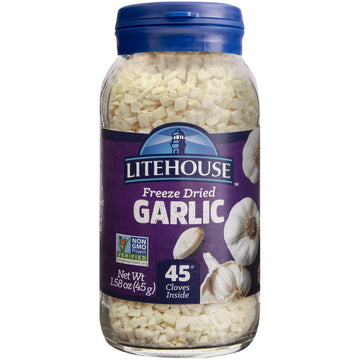 Litehouse Freeze Dried Garlic - Organic Garlic Flakes, Non-GMO, Gluten-Free, 1.58 Ounce, 6-Pack